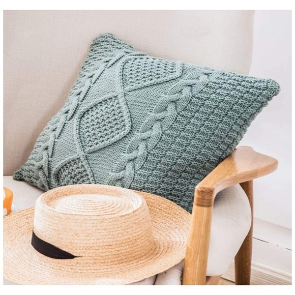 Brown Classic Cable Knit Modern Cute Throw Pillow Cover for Couch/Patio/Bedroom - Picture 5 of 8